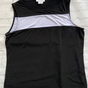 Calvin Klein sleeveless blouse black and white, large